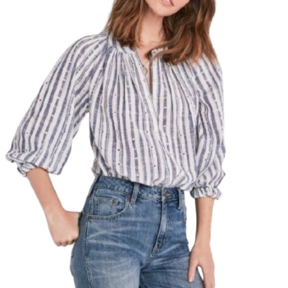 Lucky Brand Tops - Lucky Brand striped poet blouse NWOT size M